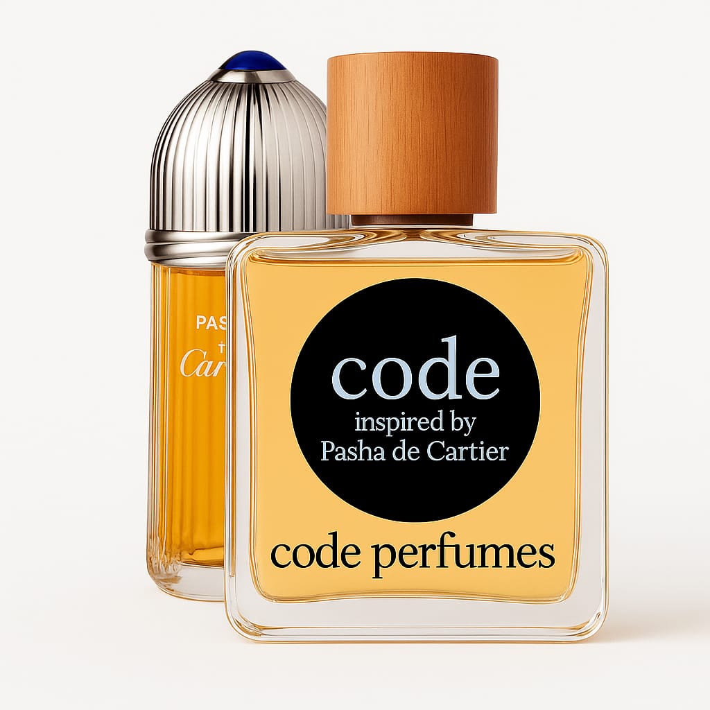 Code Perfumes: Inspired by Pasha de Cartier Parfum - Men's Woody Amber Fragrance (Strong for direct searches)