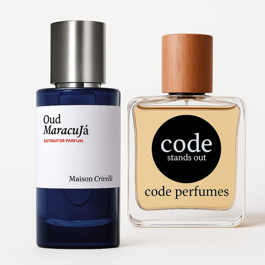 Code Perfumes: Inspired by Oud Maracujá Maison Crivelli - Unisex Fruity Oud Leather Fragrance